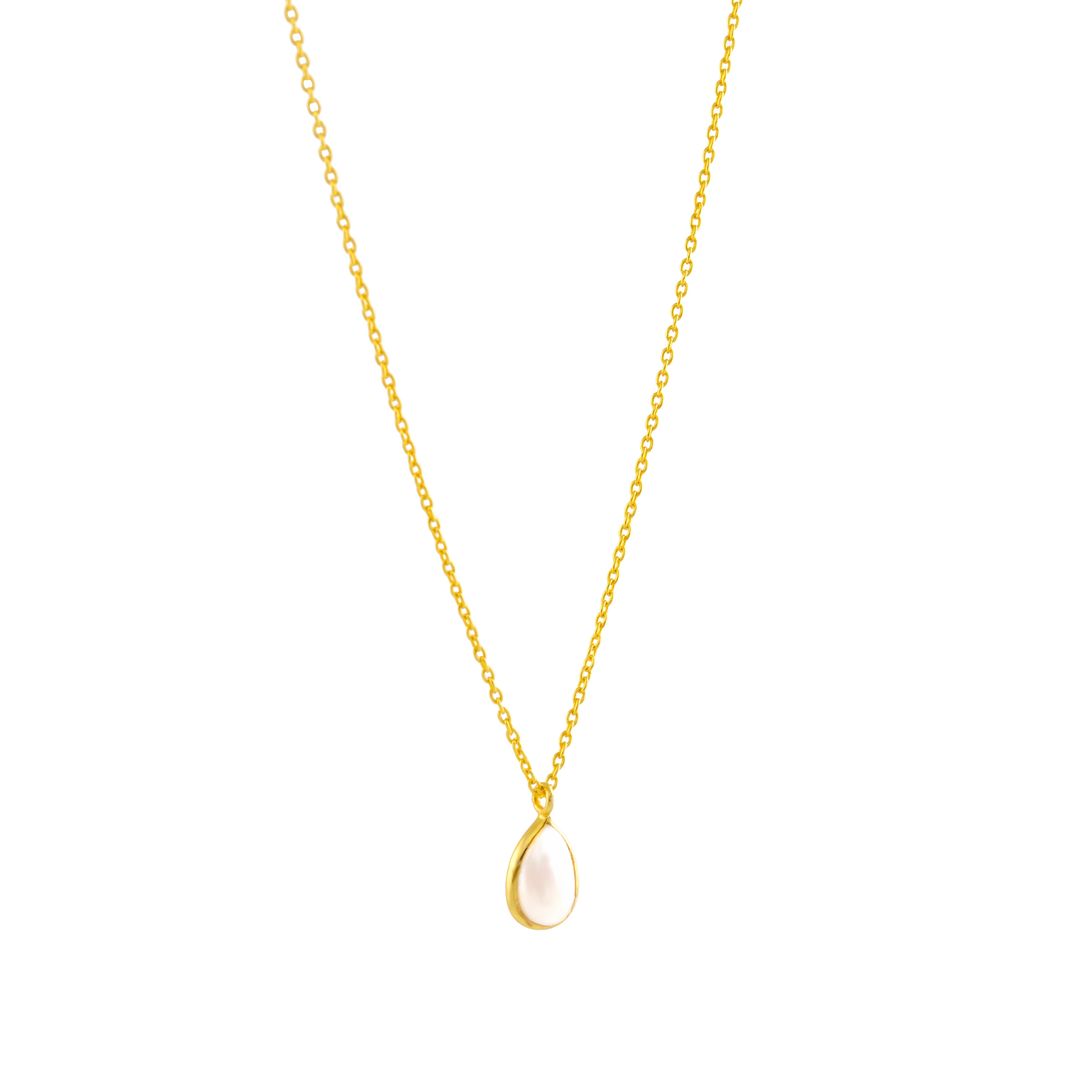 Modern Silver Fresh Water Pearl Pendant Necklace with a Gold Coating - Krishna Jewellers Pearls and Gems